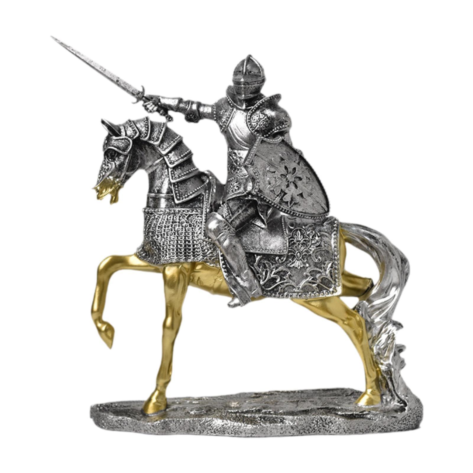 Vintage Collectible Ornaments - Statue de cheval de chevalier rétro