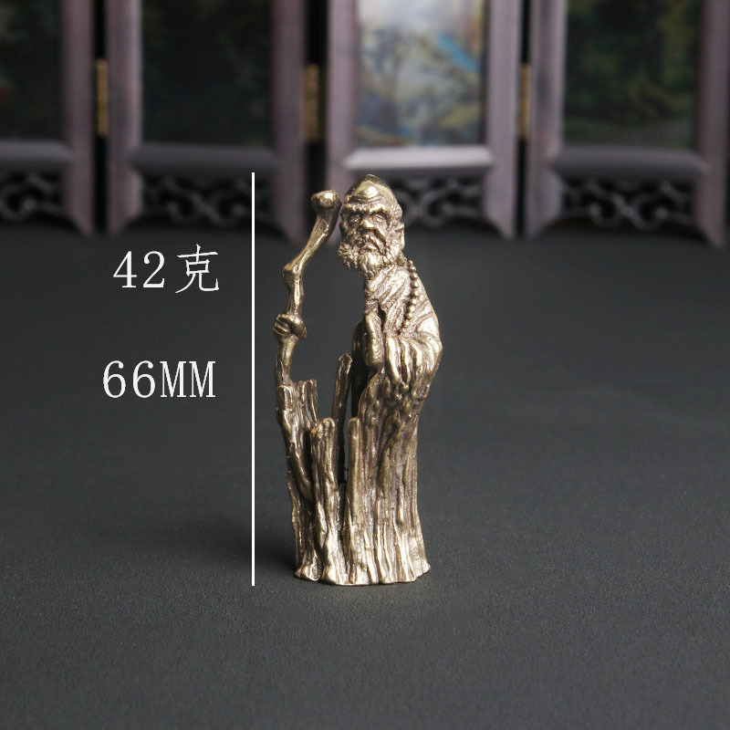 Vintage Collectible Ornaments - Statue de Maître Zen en Laiton