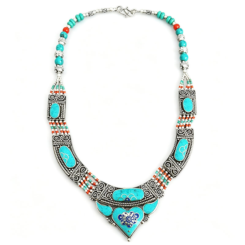 Vintage Collectible Jewelry - BO00-Vintage-Colliers de la raq incrustés de