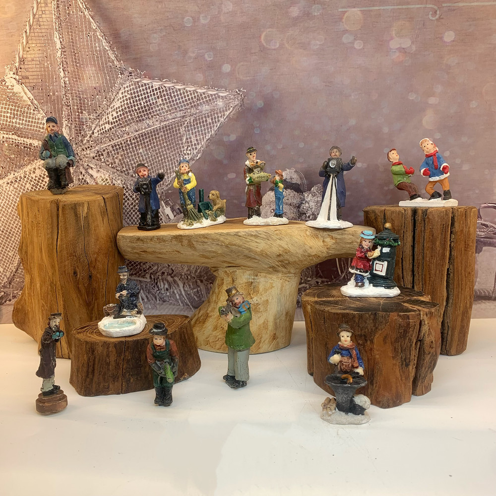 Vintage Collectible Ornaments - Figurines miniatures en résine de ville