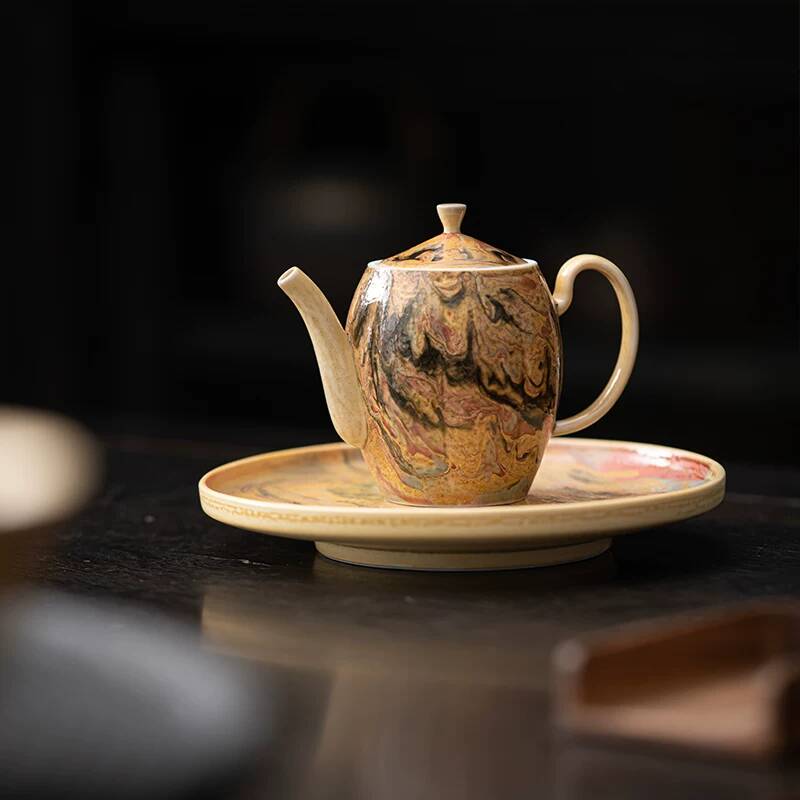 Vintage Collectible Pottery - Théière Xishi artisanale de style peinture