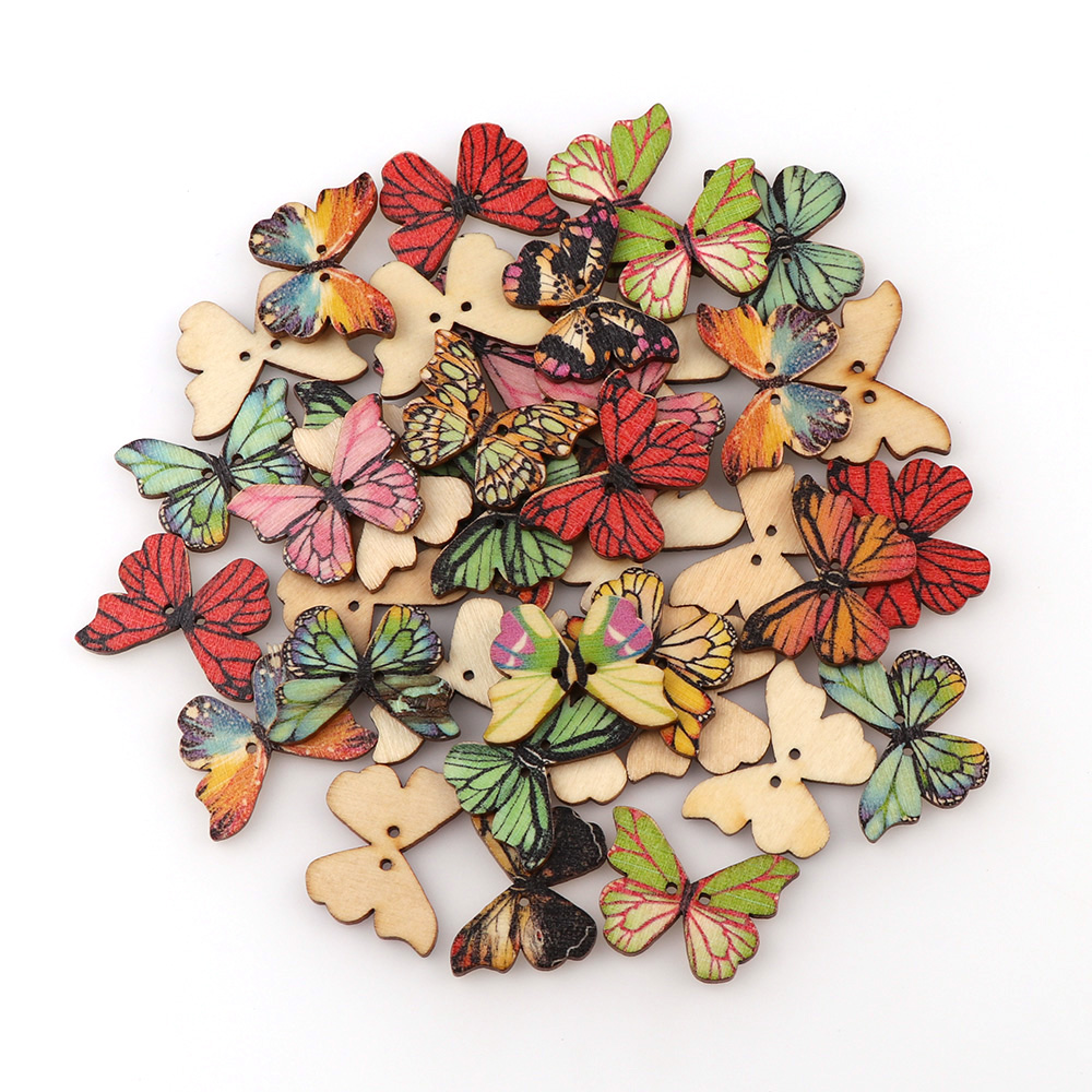 Vintage Collectible Buttons - Boutons en bois de la série