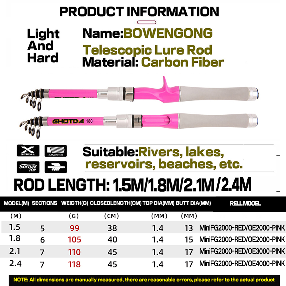 1.5m-2.4m leurre filature cann - Developing Tank Reel avis et prix