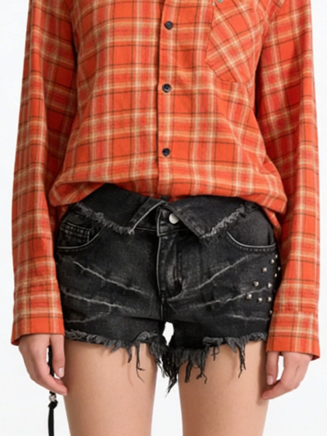 Shorts en jean cargo noirs pou - Vintage Collectible Buttons avis et prix