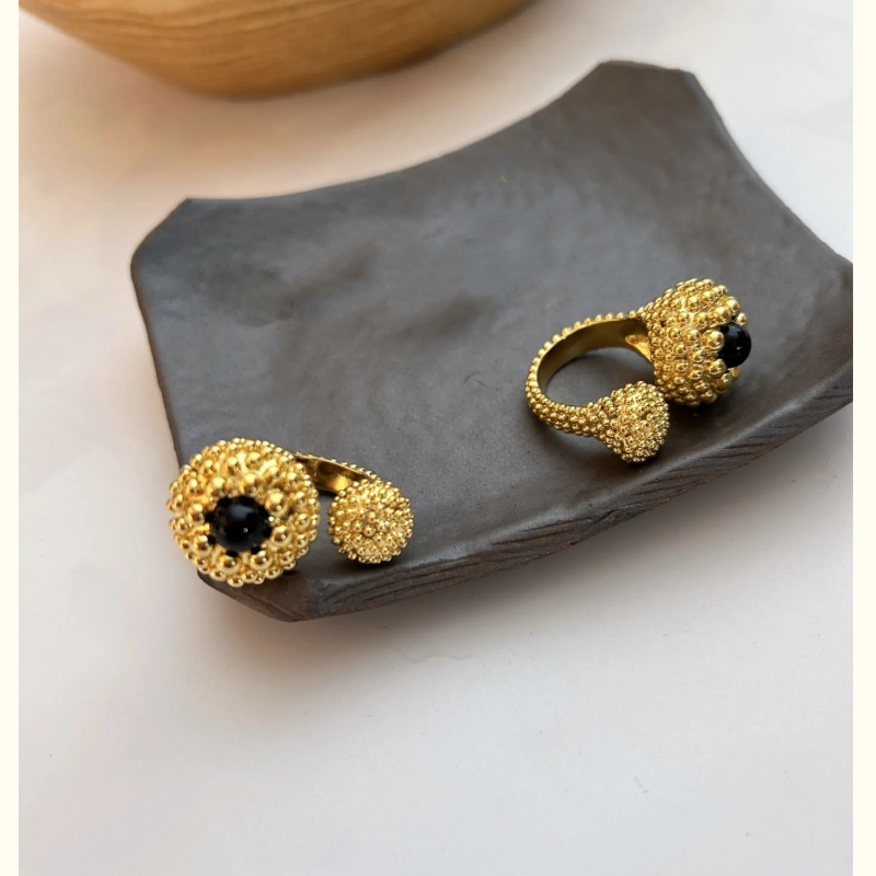 Bague en Agate noire avec pier - Vintage Collectible & Vintage Dolls avis et prix